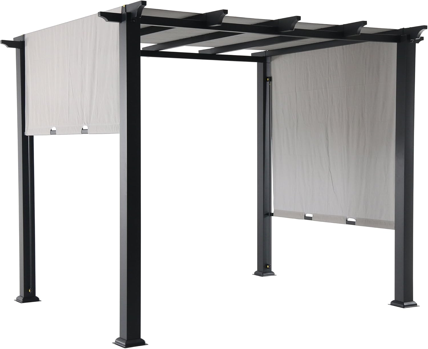Hanover HAN 8 x 10 Ft. Metal Pergola with an Adjustable Gray Outdoor Canopy, Steel