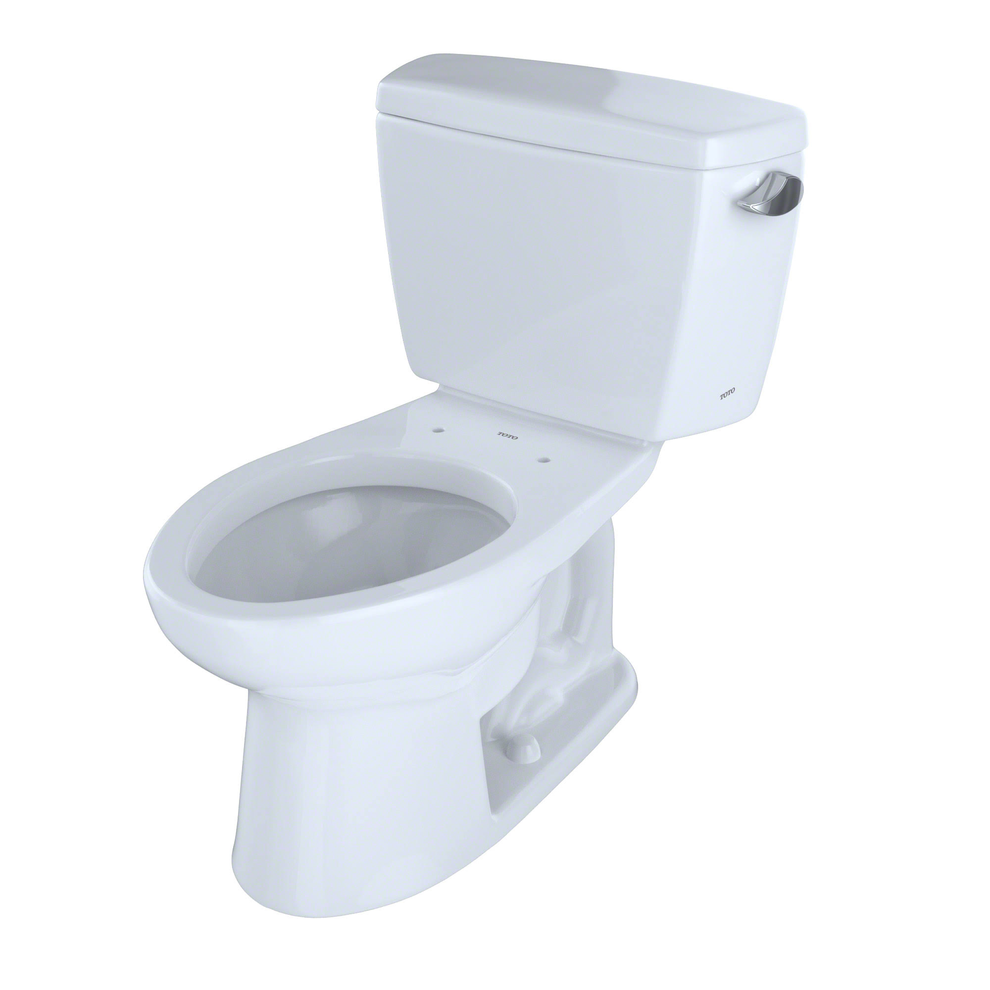 Toto Drake Two-Piece Elongated 1.6 GPF ADA Compliant Toilet with Right-Hand Trip Lever CST744SLR#01 Cotton White
