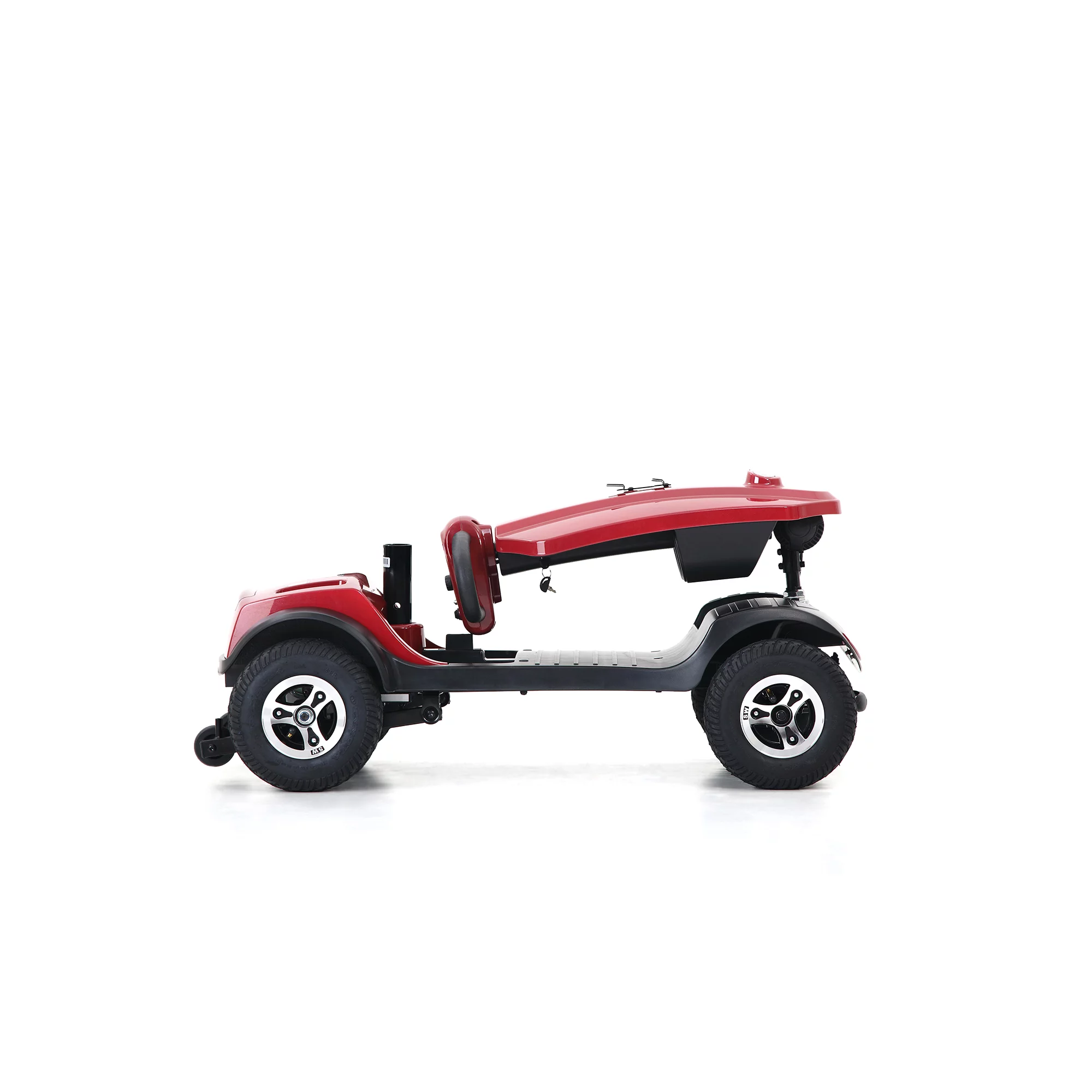 KUUFFER Outdoor Mobile Scooter with Windshield, Transformer 4-Wheel Mobility Scooter with LED Light - Curated Treasures Market