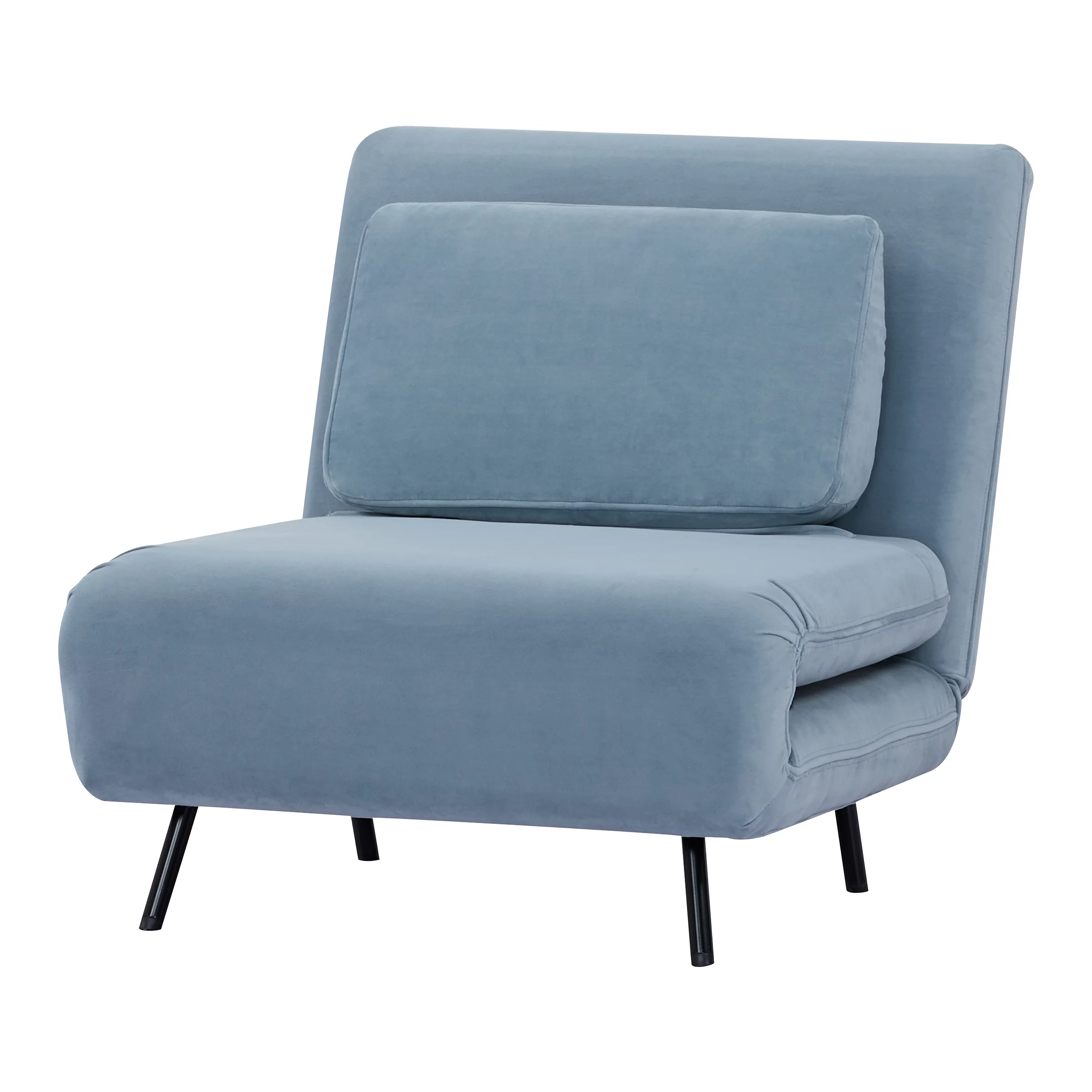 A&D Home Kahlo 30" Convertible Futon Chair, Velvet Blue