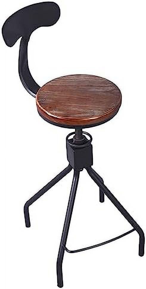 SPBOOMlife Industrial  Stools Swivle  Counter Height Adjustable 26-30inch Kitchen Island Dining Stool Cafe Chair with Backrest