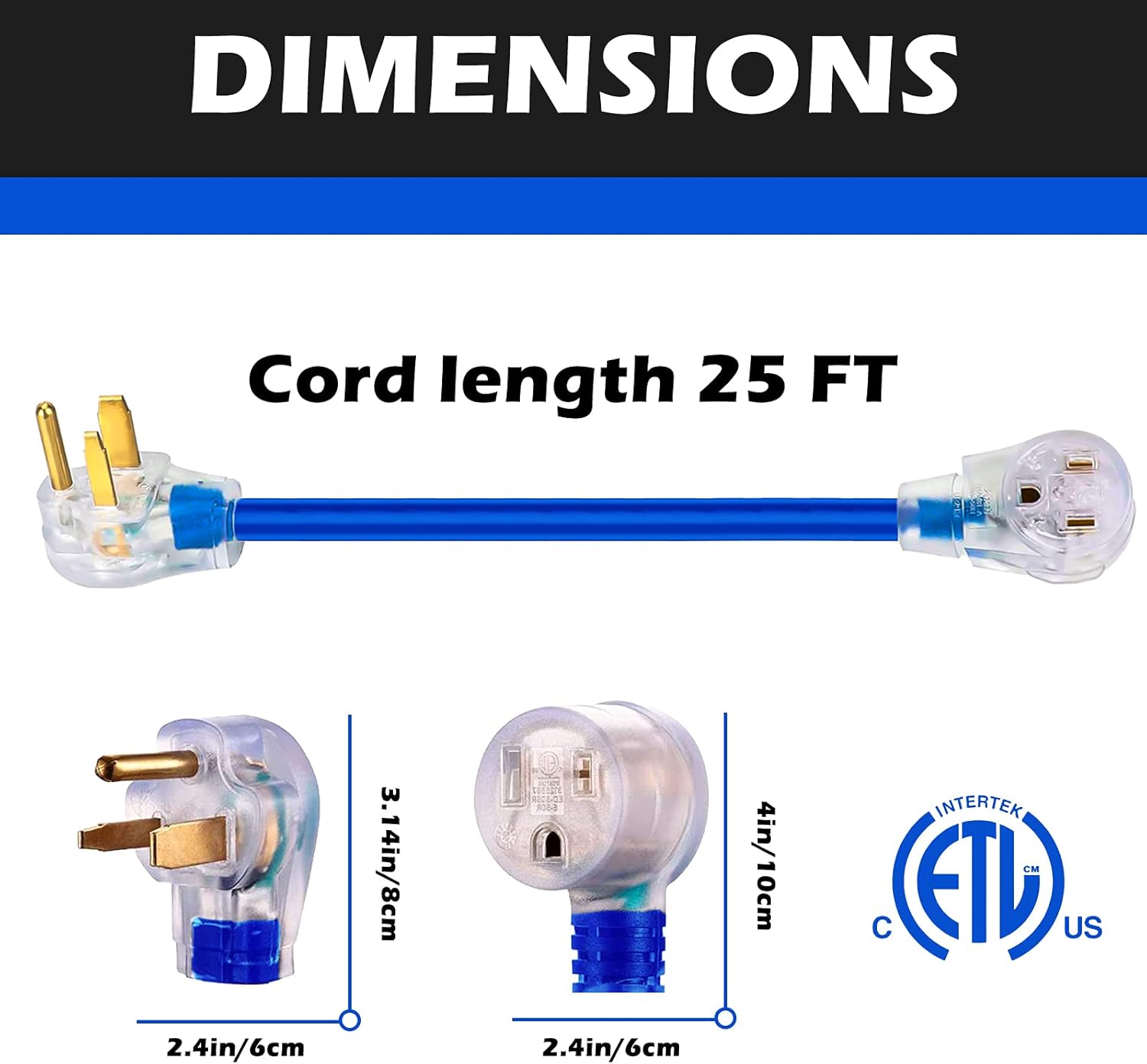 HZXVOGEN Power Extension Cord Welder Extension Adapter 50A 25FT 6-50R Female 6-50P Male Prong Heavy Duty Electric Extension Wire Generator Arc Stick MMA MIG TIG Welding Machine Cable-25FT