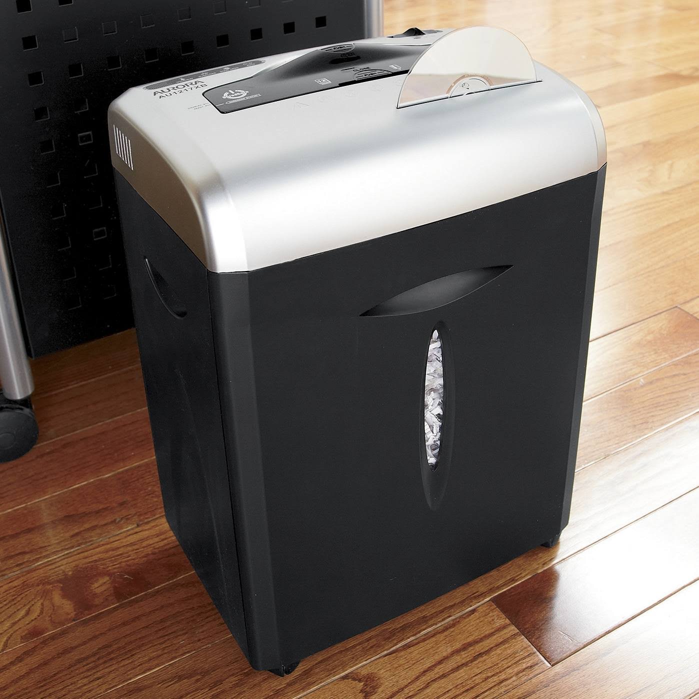 Aurora 12-Sheet Cross-Cut ShredSafe Paper/CD/Credit-Card Shredder with Pull-Out AU1217XB