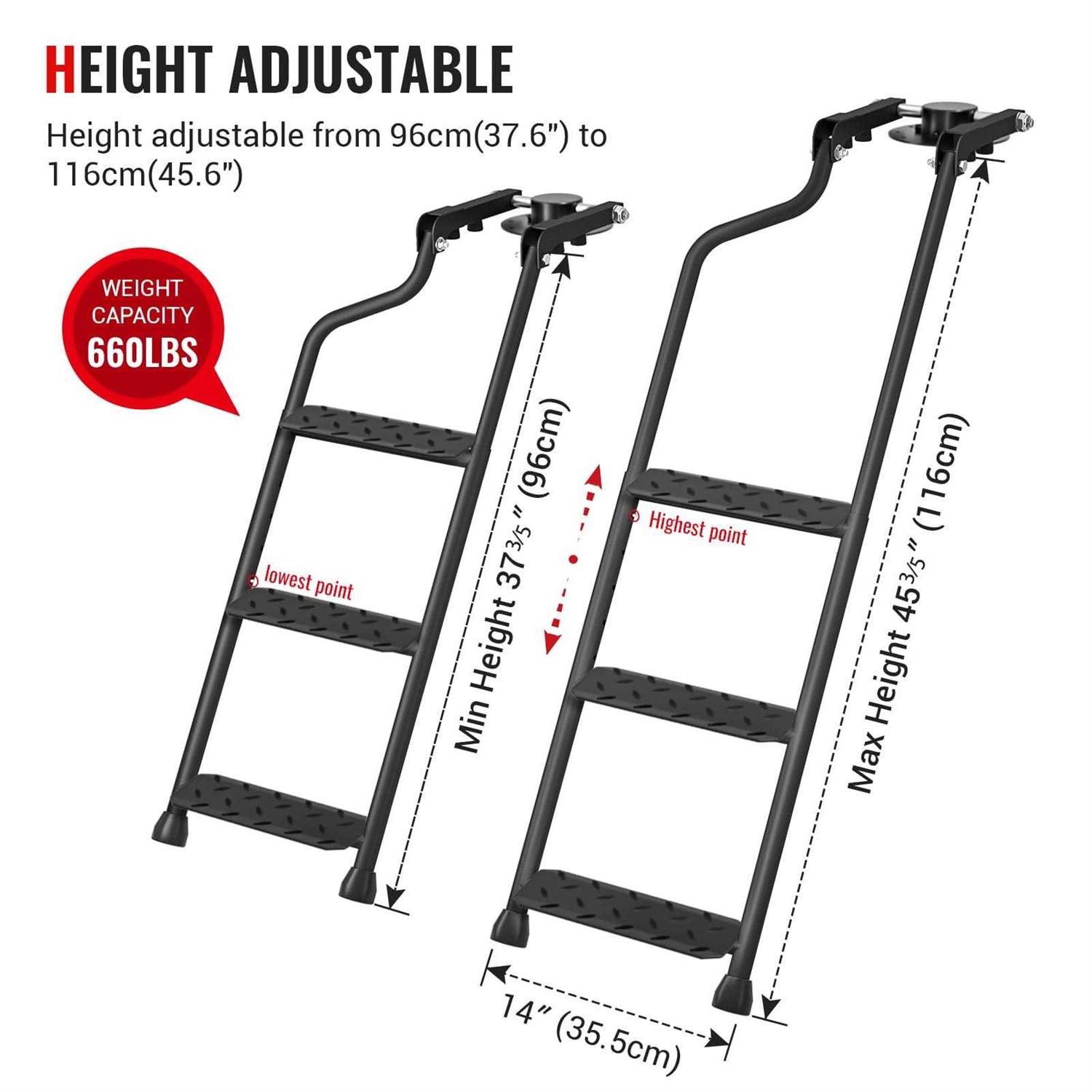 AA Products. AA Product Tailgate Ladder Foldable Pickup Truck Tailgate Ladder with Wide Pedal Non-Slip Sturdy for Truck Easy Install Durable Steel - Shop Hardware Tools Online Store
