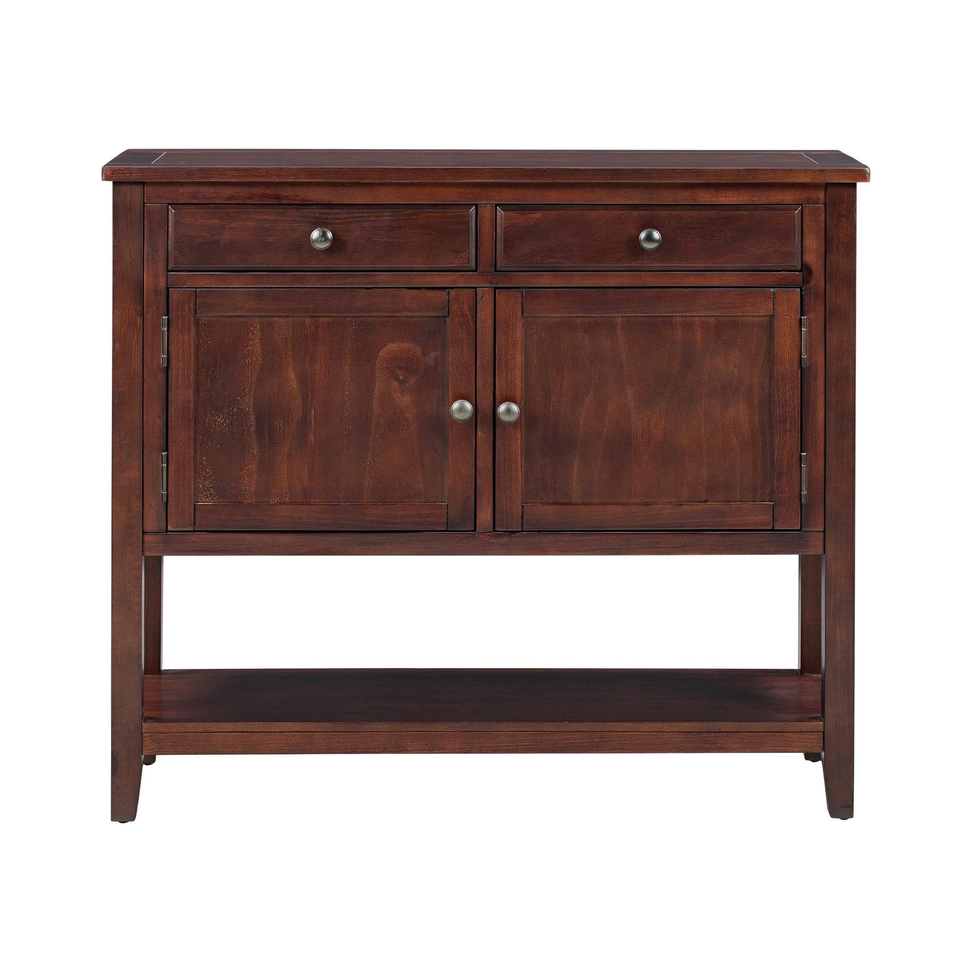 Nestfair Modern Console Table Sofa Table with 2 Drawers and 2 Cabinets - Green