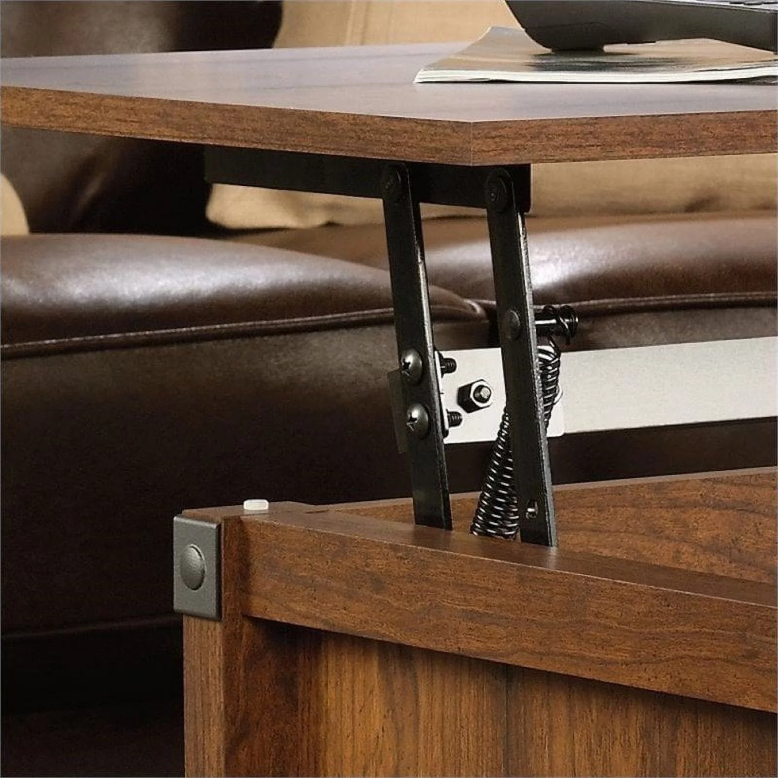 Pemberly Row Lift Top Coffee Table in Washington Cherry
