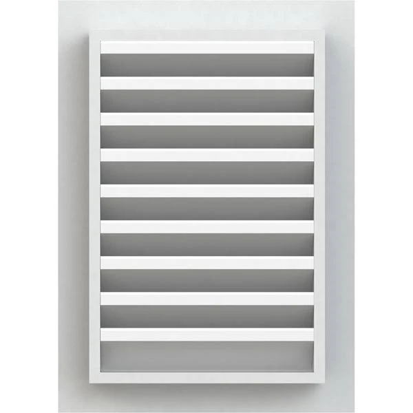 Ekena Millwork GVPVE34X2801FUN 34x22W x 28x22H Vertical Gable Vent (39x22W x 33x22H Frame Size): Functional, PVC Gable Vent w/ 1