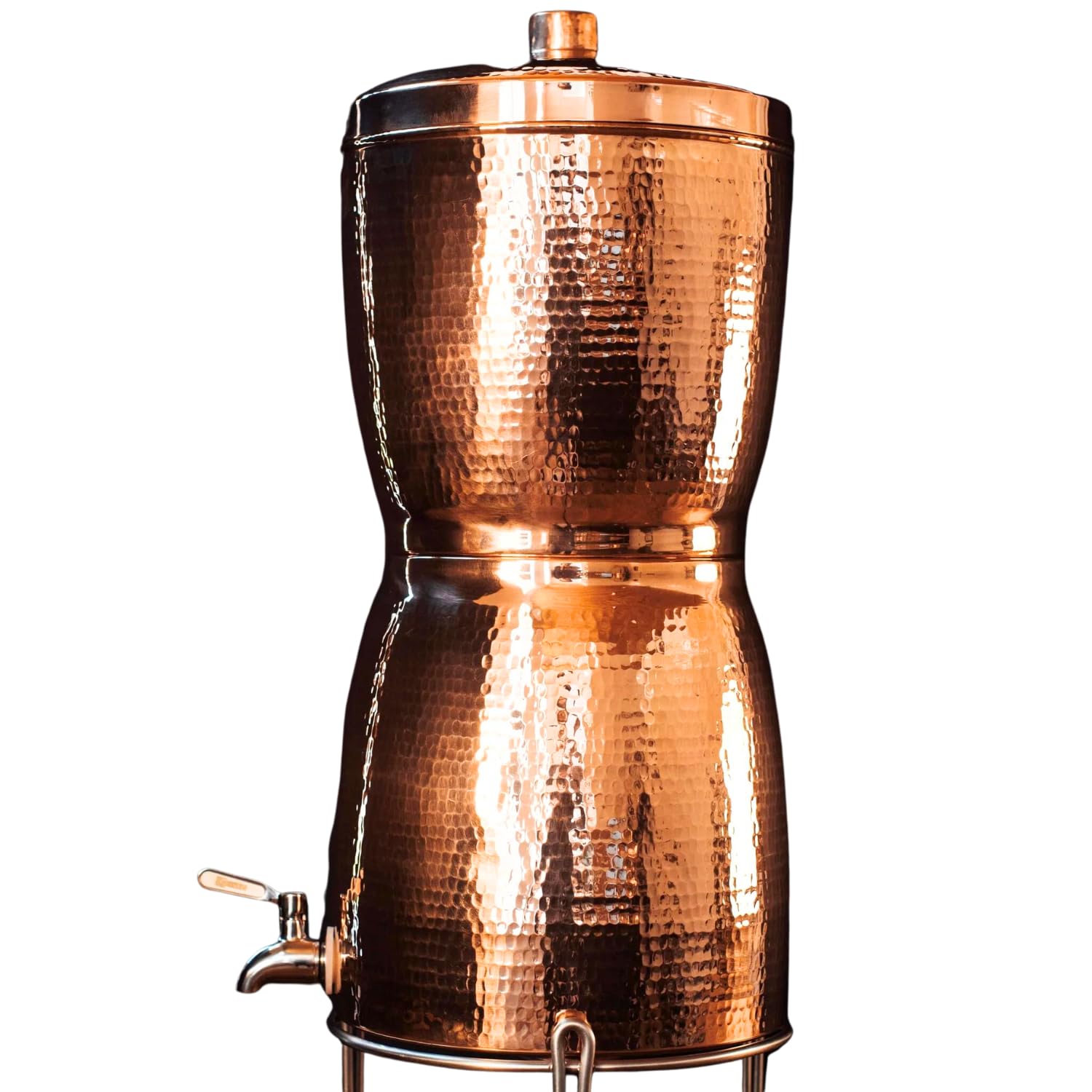 Sertodo Copper Water Filter System, Hand Hammered 100% Pure Copper, 2 Gallon Dispenser Capacity & 2 Gallon Purification Tank Capacity with Stainless Steel Spigot - Filters & Stand Sold Separately