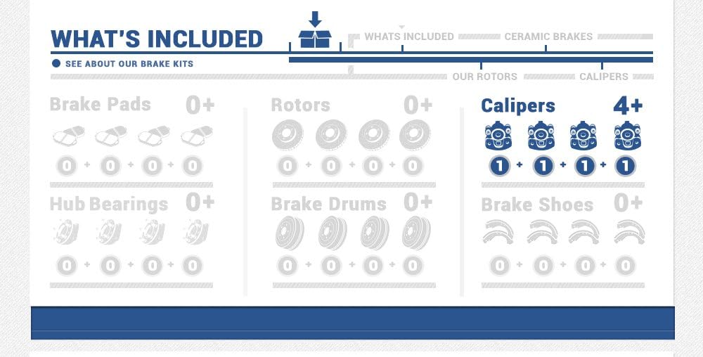Callahan CCK07117 [4] FRONT + REAR Semi-Loaded Premium Original Calipers + Hardware [fit Chevrolet GMC]