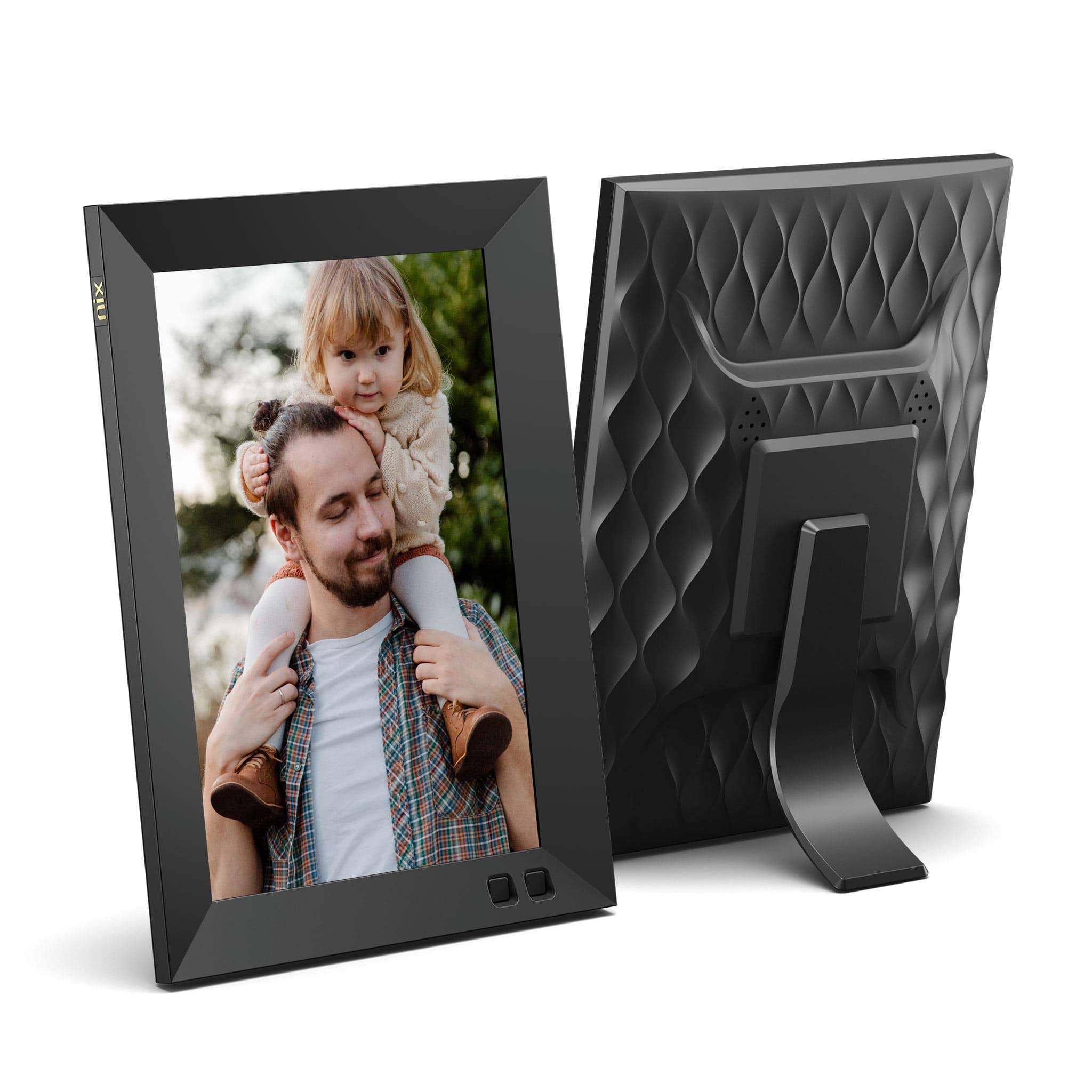 Nix 8 inch USB Digital Photo Frame - Portrait or Landscape Stand, HD Resolution, Auto-Rotate, Magnetic Remote Control