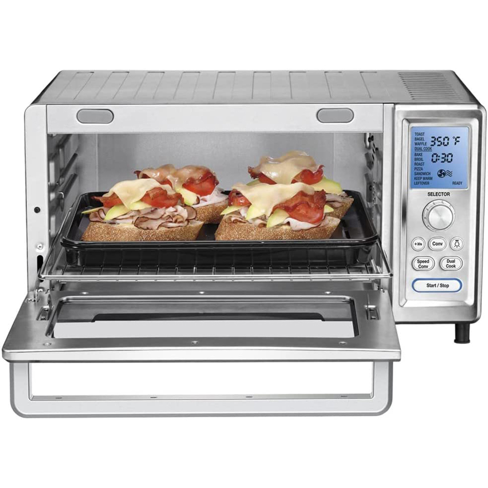 Cuisinart TOB-260N1 Chef's Convection Toaster Oven, Stainless Steel Bundle with Cuisinart Classic Nonstick Edge 6" Chef's Knife Black and Cuisinart 3D City Collection Rome Cutting Board