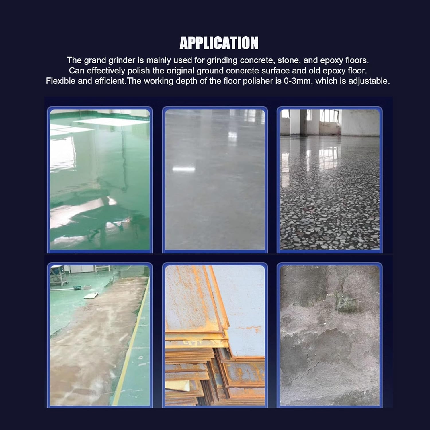 Concrete Floor Grinder Cement Ground Grinder Grinding Epoxy Floor Paint and Cement Floor Polishing Dust-free Grinder Inside Dust Suction Fan 220V