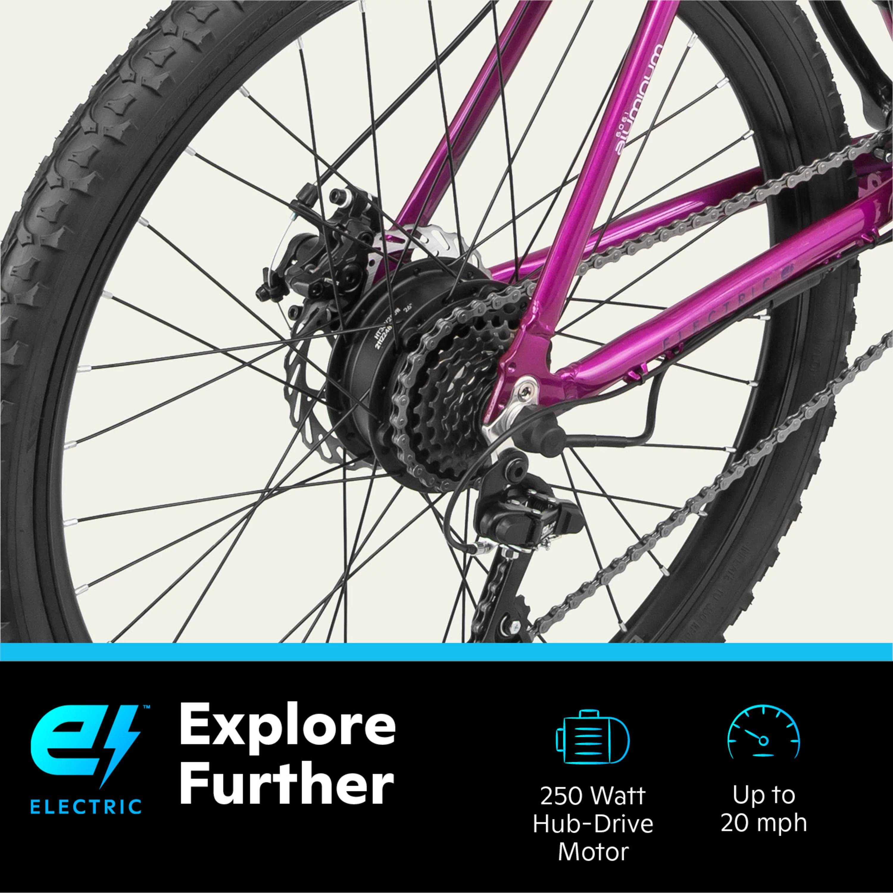 Schwinn 26-in. Boundary Unisex Electric Bike for Adults, Throttle, Wine, 250w Motor, Mountain Ebike