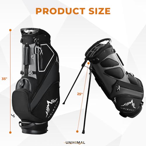 14 Way Dividers Golf Stand Bag Lightweight, Golf Bag for Men Women with Multiple Pockets, Dual Strap and Rain Cover Hood