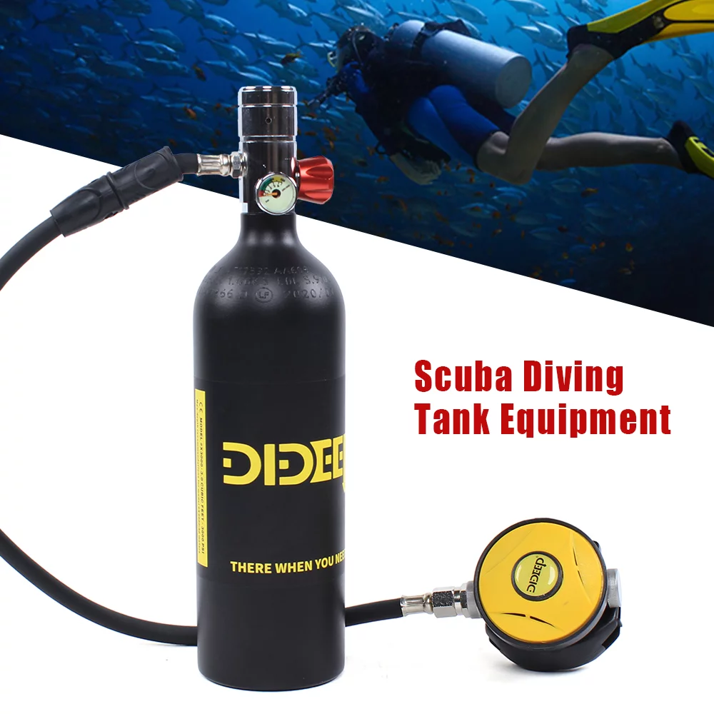Miumaeov 1L Mini Diving Equipment Kit Underwater Breath Oxygen Tank Pump High Pressure Air Pump Refill Adapter for Underwater Diving Breathe Training