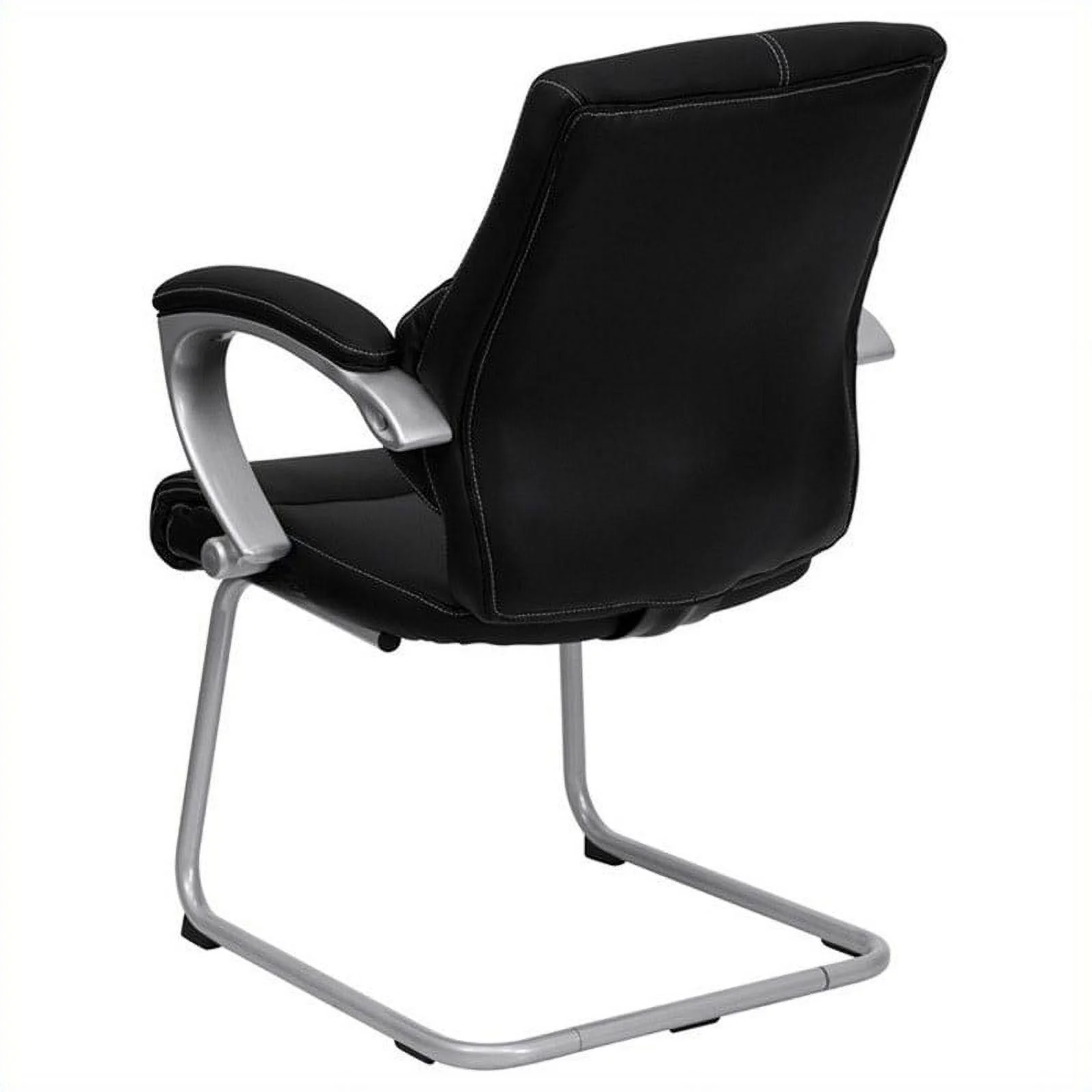 Scranton & Co Executive Side Office Guest Chair with Black Leather