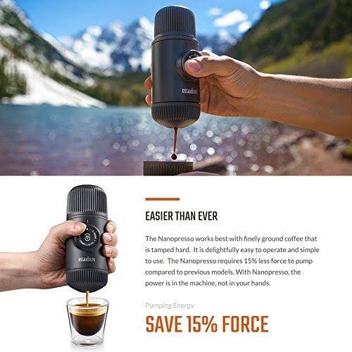 Wacaco Nanopresso Portable Espresso Maker Bundled with NS Adapter, Upgrade Version of