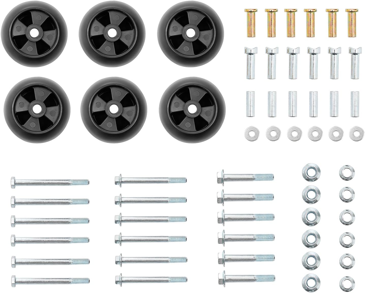 Mower Anti Scalp Deck Wheel Kit Set of 6 Replacement for John Deere AM133602, AM116299, M111489 Pack of 2