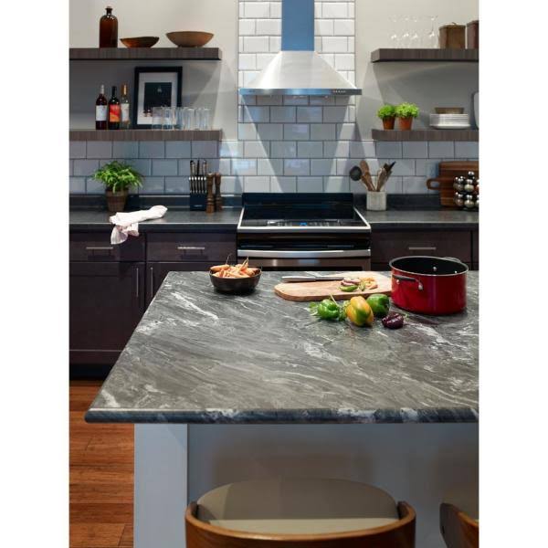 Formica 5 ft. x 12 ft. Laminate Sheet in 180fx Stormy Night Granite with Scovato Finish, Stormy Night Granite Scovato