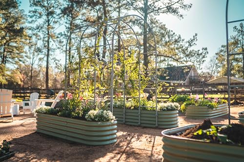 Vego garden Raised Garden Bed Kits, 17" Tall 9 in 1 8ft X 2ft Metal Raised Planter Bed for Vegetables Flowers Ground Planter Box-Modern Gray