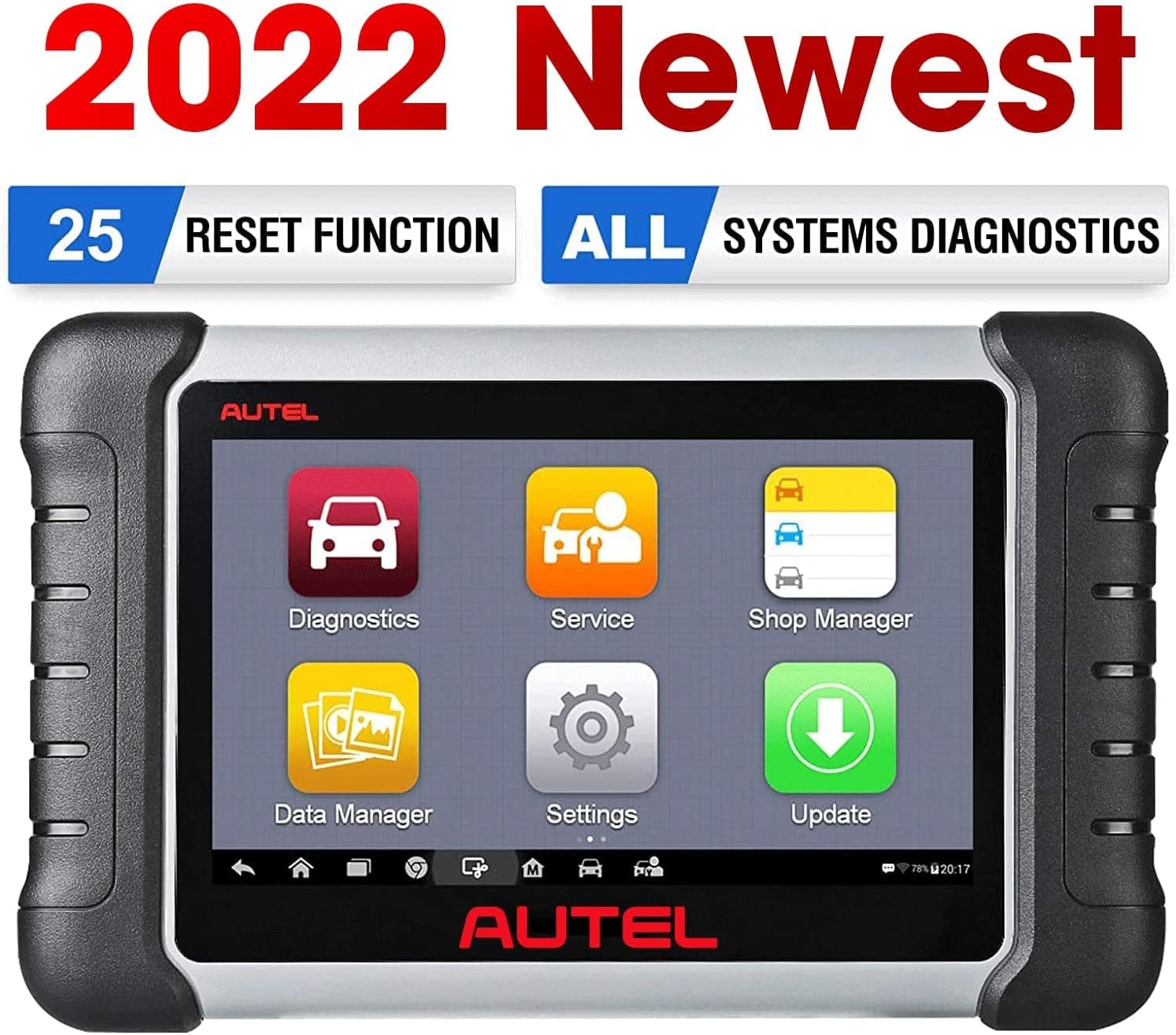 Autel MaxiCOM MK808 OBD2 Scanner Diagnostic Scan Tool with All System Diagnosis and Service Functions Including Oil Reset, EPB, BMS, SAS, DPF, TPMS Relearn