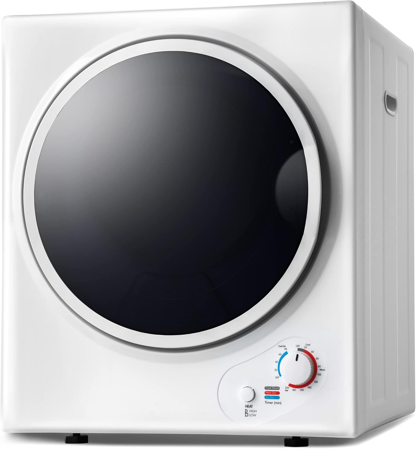 Portable Clothes Dryer, 120 V/850W Electric RV Dryer Smart Moisture Sensor, LCD Control Panel Heating Tumble Clothes Dryer Machine with Stainless Steel Drum for Apartment, Dorm and Home (Square-White)
