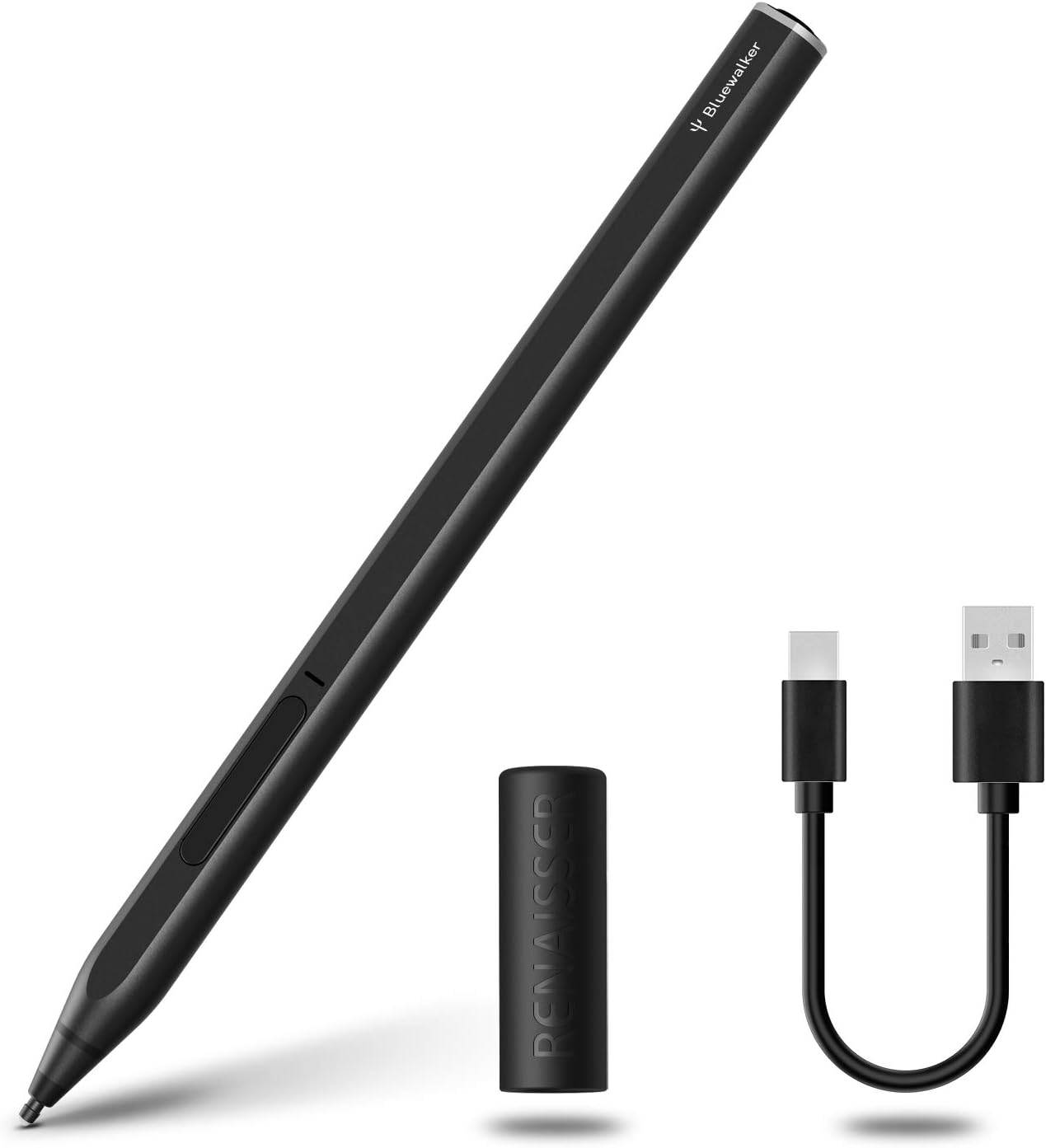 RENAISSER Stylus Pen for Surface, Bluetooth for Remote Control, Made in Taiwan, 4096 Levels of Pressure Sensitivity, Magnetic Attachment, Rechargeable, Raphael 520BT Pack of 2