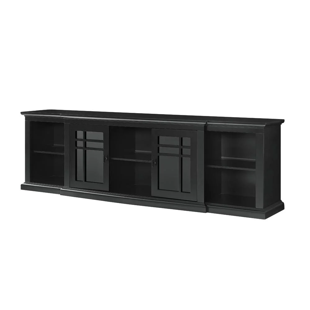 80" 2 Door Transitional Wood Breakfront Console - Black
