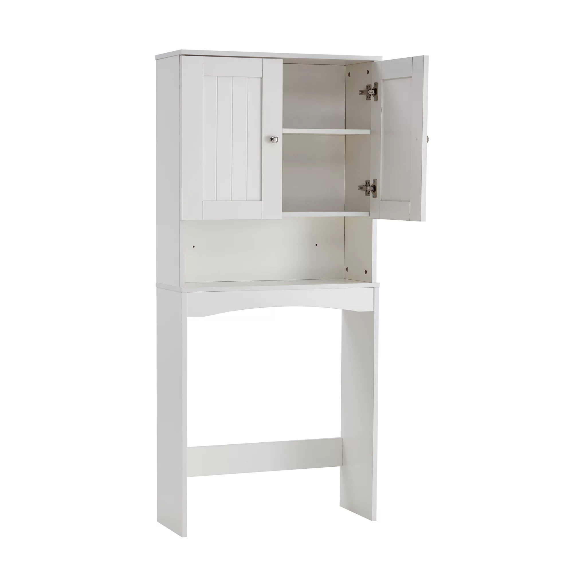Home Bathroom Shelf Over The Toilet, Bathroom Cabinet Organizer Over Toilet, Space Saver Cabinet Storage,White