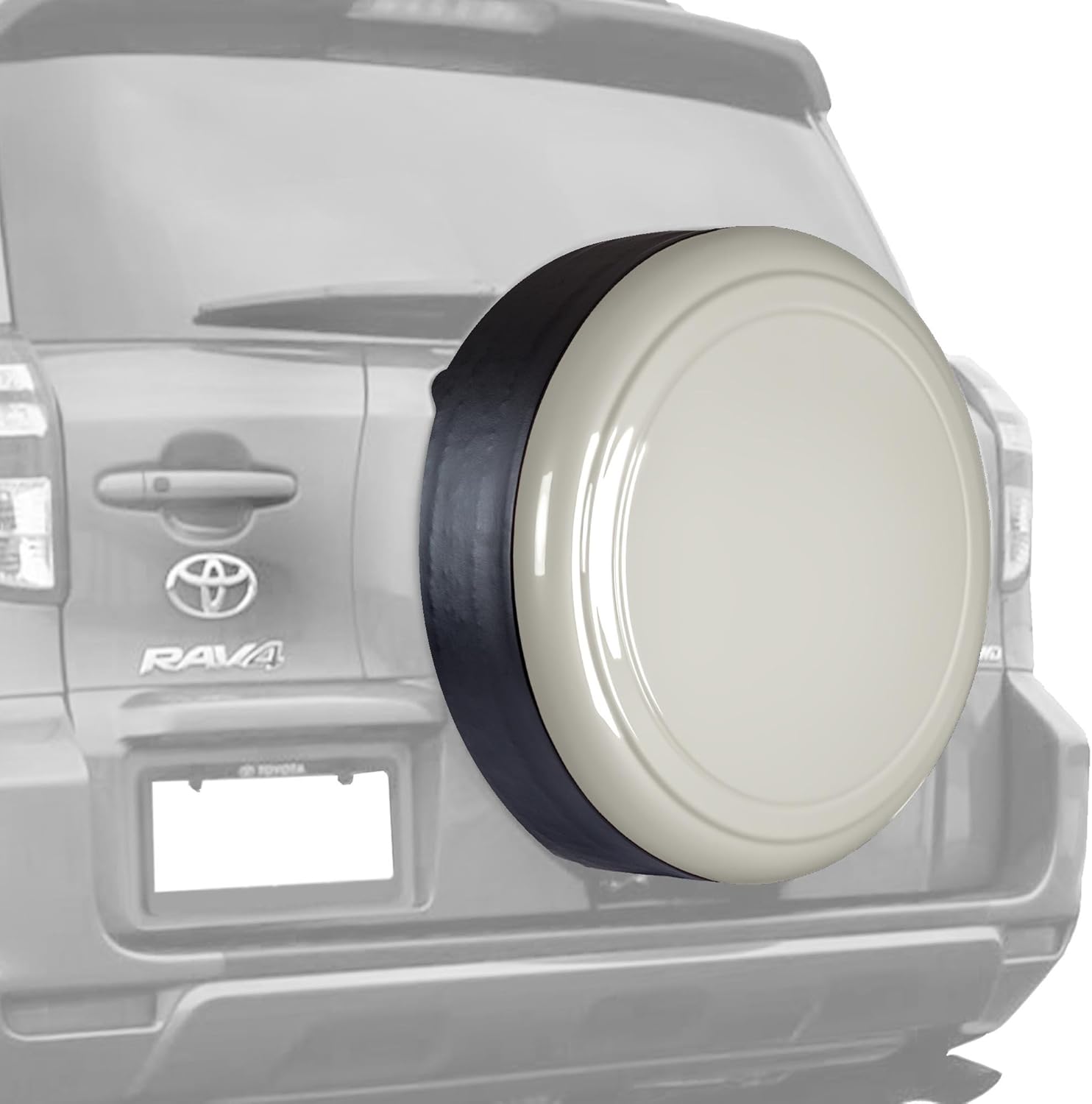 Boomerang 28" Color Matched Rigid Tire Cover for Toyota RAV4 (06-12) - (Plastic Face & Vinyl Band) - Beige Metallic
