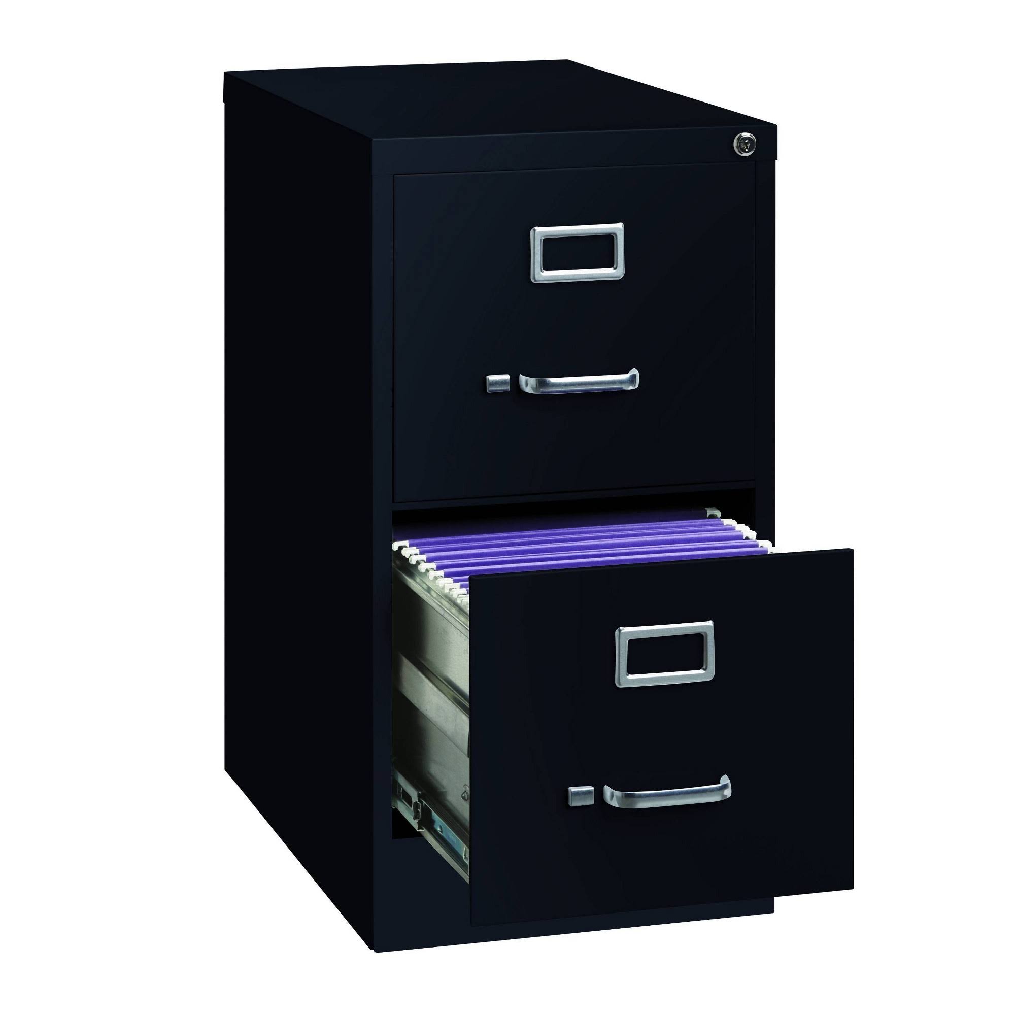 Hirsh 2 Drawer Vertical File Cabinet, Black