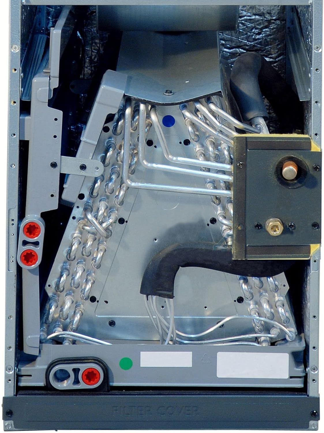 Goodman 5 Ton High-Efficiency Air Handler Unit with Direct-drive, multi-speed ECM blower motor, Coil mounting track for quick repositioning, horizontal right & downflow orientations Model: ASPT61D14