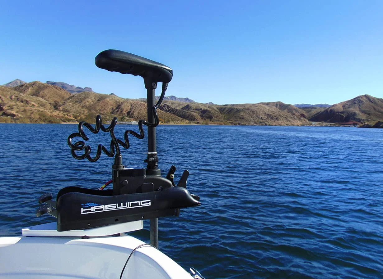 HASWING OUTDOOR Electric Trolling Motor 24V 80LB 48 Inch Shaft Cayman Bow Mount Boat Fishing Saltwater Freshwater with Remote Control