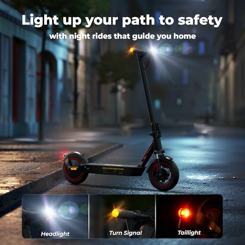 iScooter Electric Scooter for Adults,50/30 Miles Range, 28 MPH Top Speed, 800/750W Motor, 10" Pneumatic Tires, Foldable Dual Shock Absorption Commuting E Scooter with APP & Turn Signals & Storage Bag