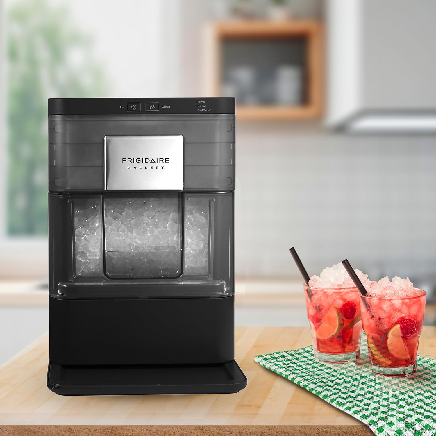 FRIGIDAIRE Gallery Countertop Crunchy Chewable Nugget Ice Maker, 44lbs per Day, Auto Self Cleaning, 2.0 Gen, Black