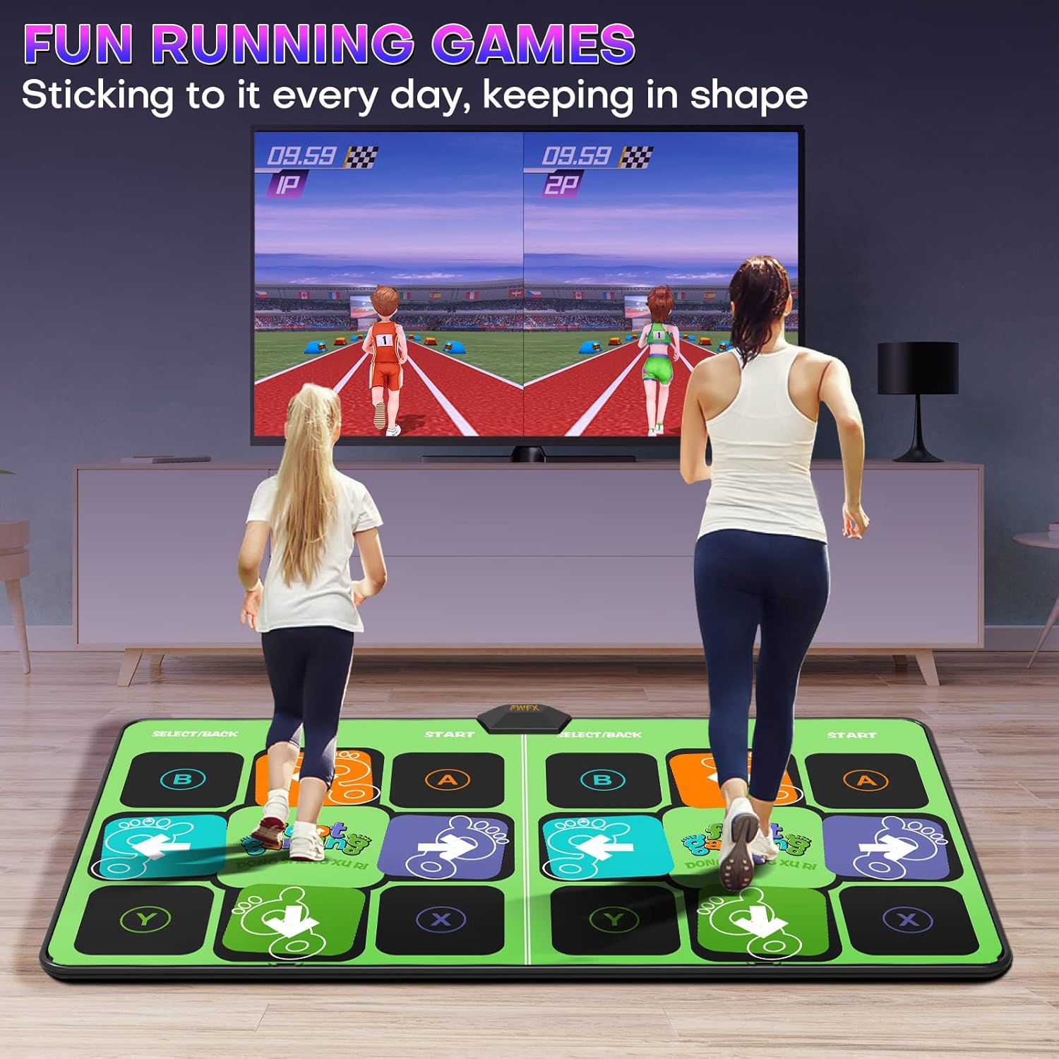 Dance Mat Games for TV - HDMI Wireless Musical Electronic Dance Mats with HD Camera, FWFX Double User Exercise Fitness Non-Slip Dance Step Pad Dancing Mat for Kids & Adults