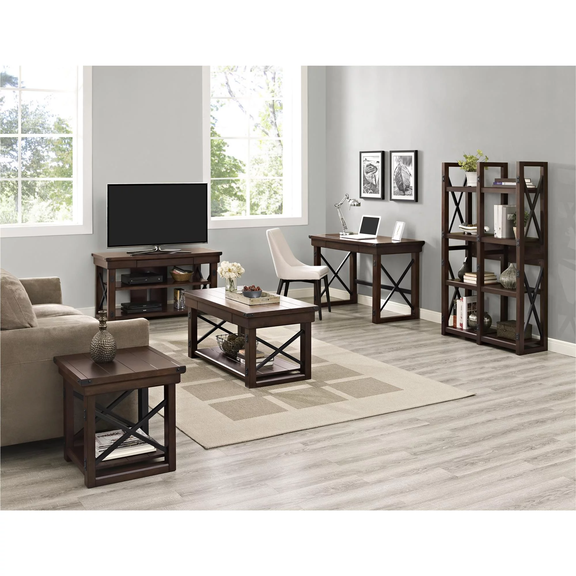 Ameriwood Home Wildwood Wood Veneer Bookcase/Room Divider, Espresso