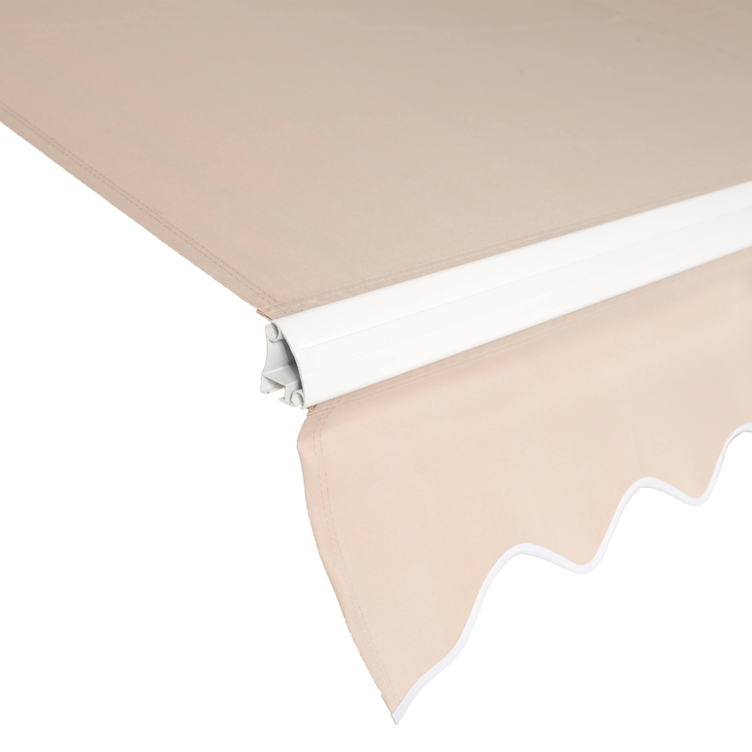 Best Choice Products Retractable Aluminum Patio Deck Awning Canopy, Beige