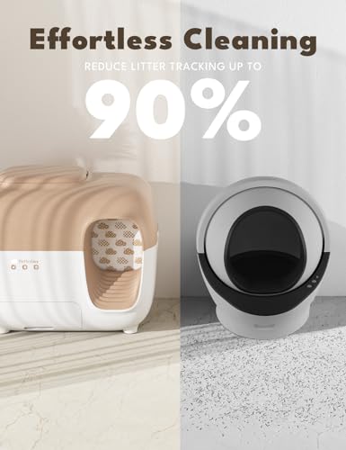 PetSnowy (Premium Version with Mini Mesh) Snow+ Self Cleaning Automatic Litter Box with Odor Free TiO2 System Automatic Cat Litter Box Self Cleaning for 3.3-20 lbs