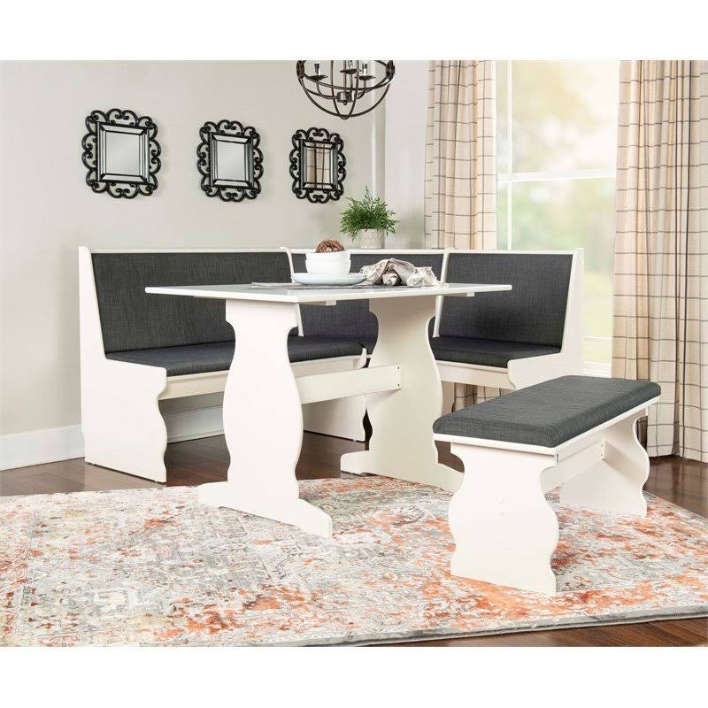 Riverbay Furniture Breakfast NOOK Set in Charcoal