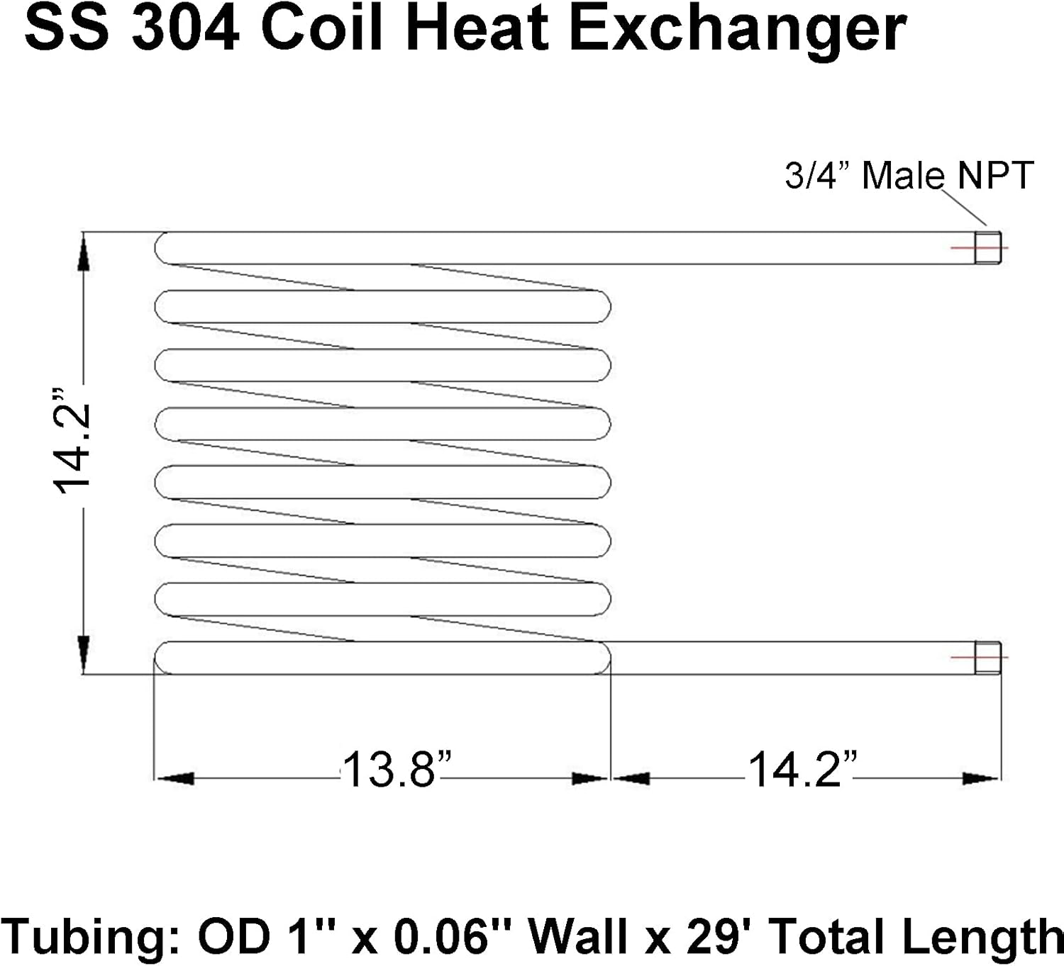 Stainless Steel Heating Coil Heat Exchanger Food Grade Coil Heater for Outdoor Wood Fire Heated Hot Dutch Bath Tub