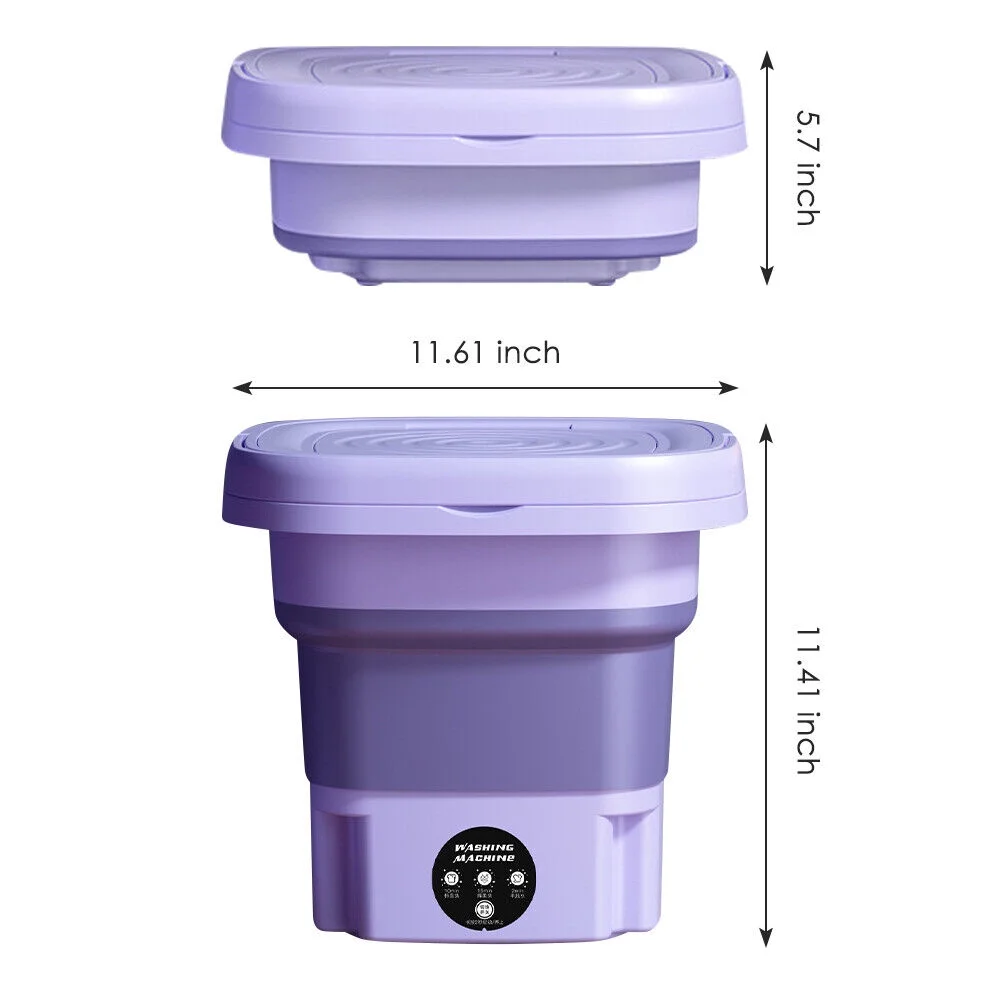 Purple JahyShow Portable Washing Machine - 8L High Capacity Mini Washer for Baby Clothes and Towels