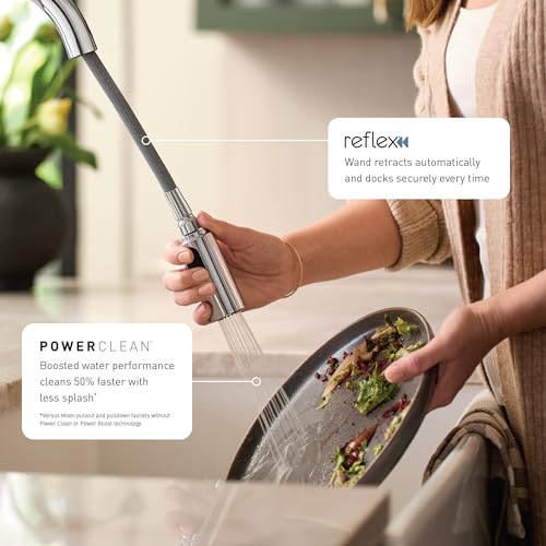 Moen 87014SRS Essie Pull-Down Sprayer Kitchen Faucet in Spot Resist Stainless with Soap Dispenser