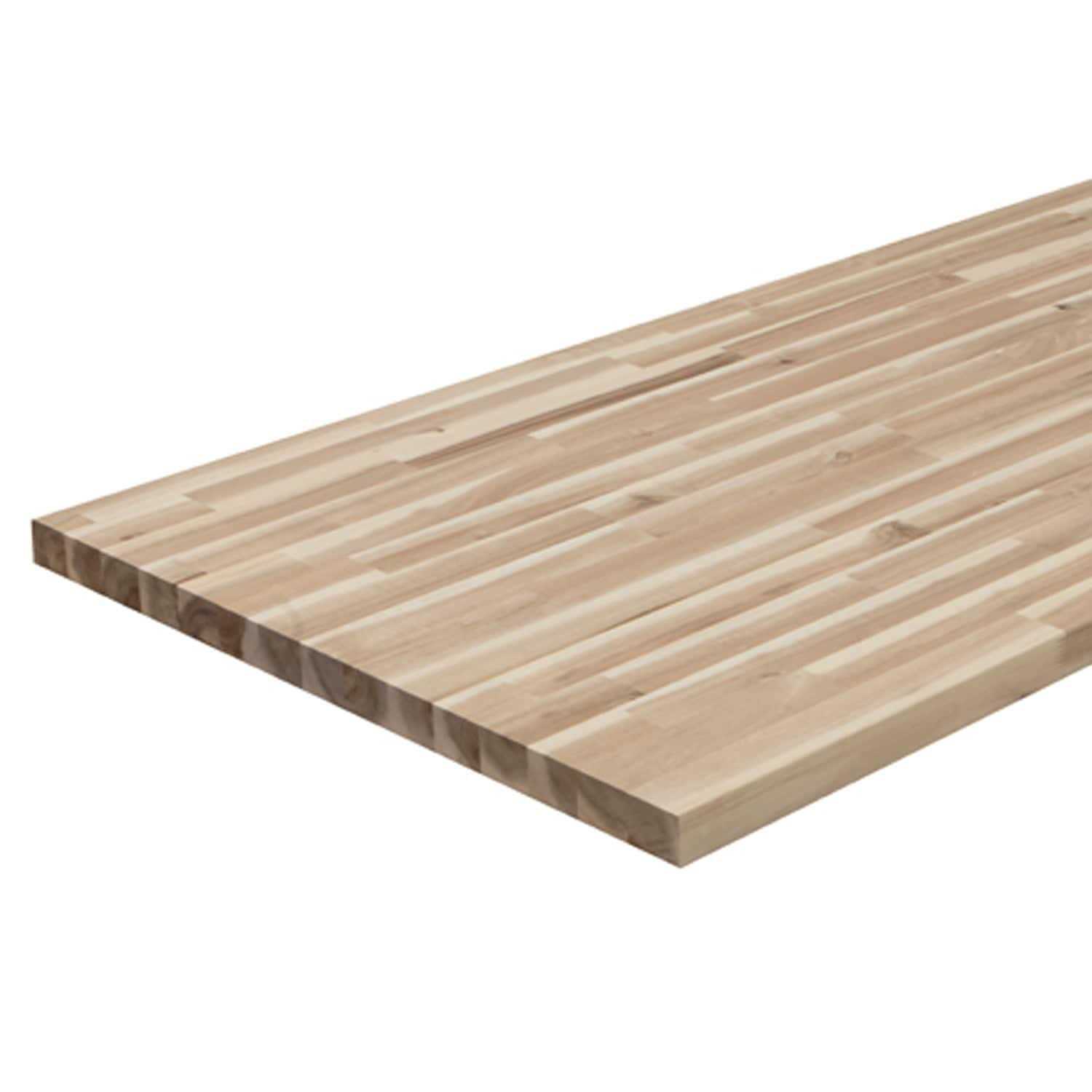 allen + roth 120-in x 25-in x 1.5-in Natural Straight Hevea Butcher Block Countertop - Shop Hardware Tools Online Store