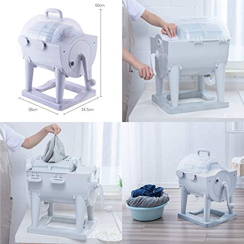 Manual Portable Turbo Washing Machine Spin Dryer, Hand Cranked Turbine Washer Non-electric Travel Laundry Washer Spin Dryer Combo for Camping Apartments Dorms RV Business Trip