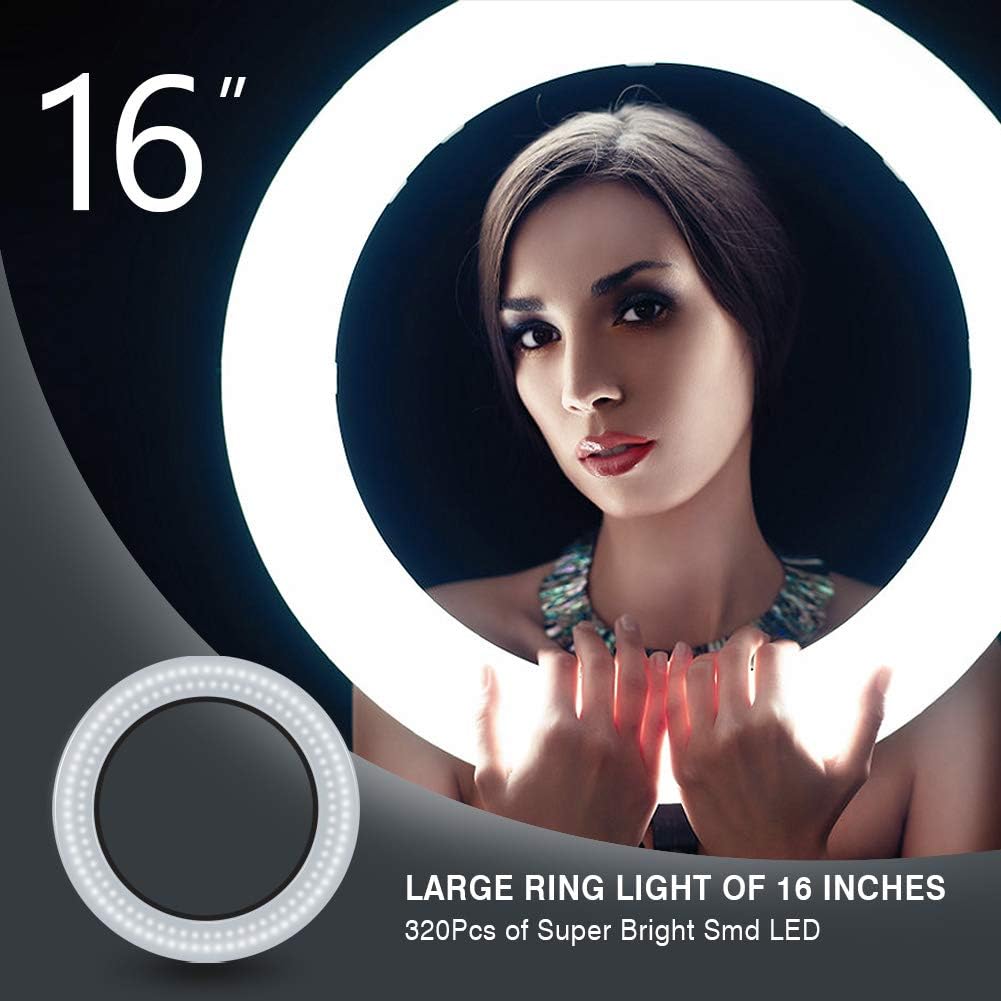 RGB Ring Light 18 inch with Tripod Stand (2700-7000K) for Phone Camera iPad Selfie Live Stream YouTube TikTok Video Shooting Best Lighting Atmosphere Ringlight