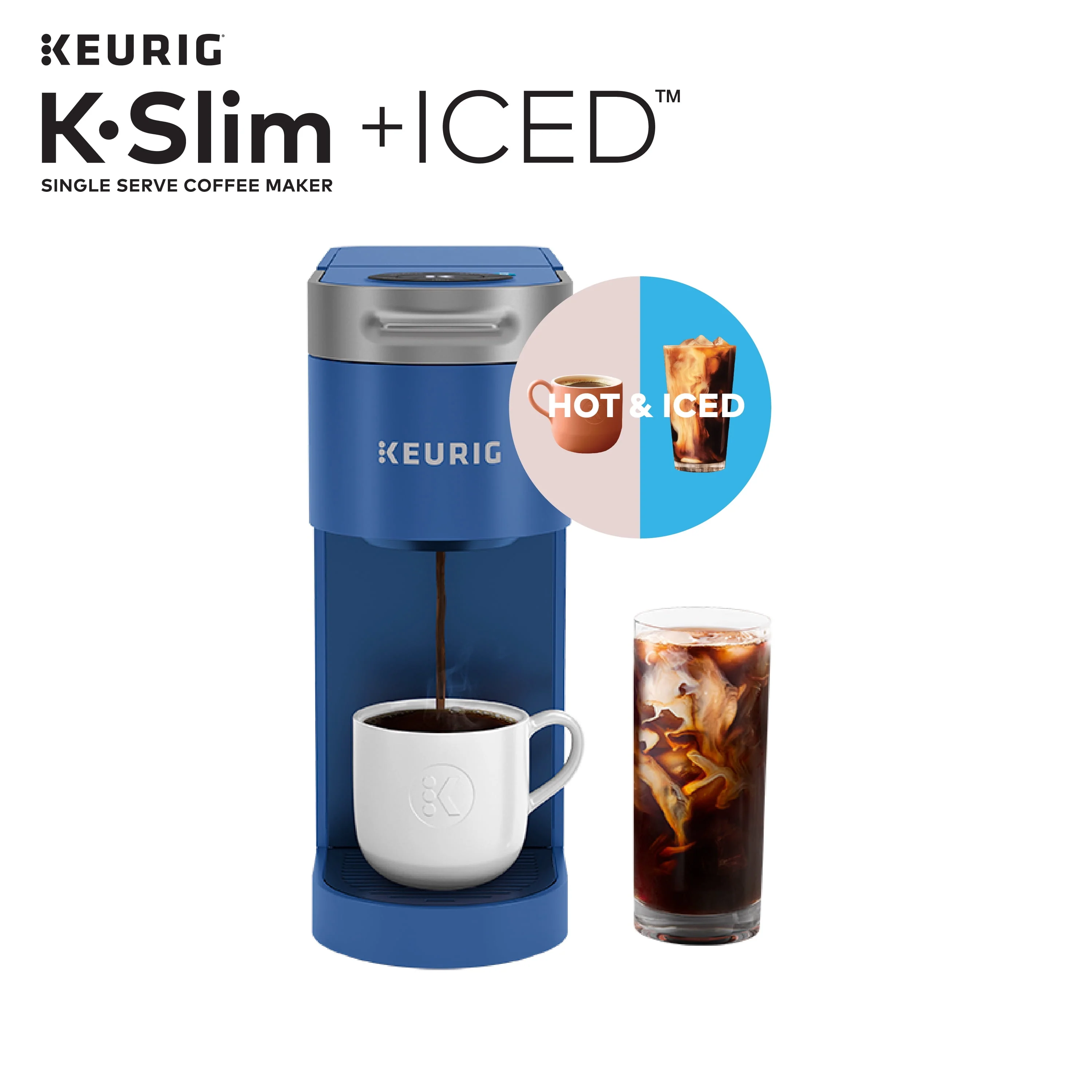 Keurig K-Slim + ICED Single-Serve Coffee Maker, Blue