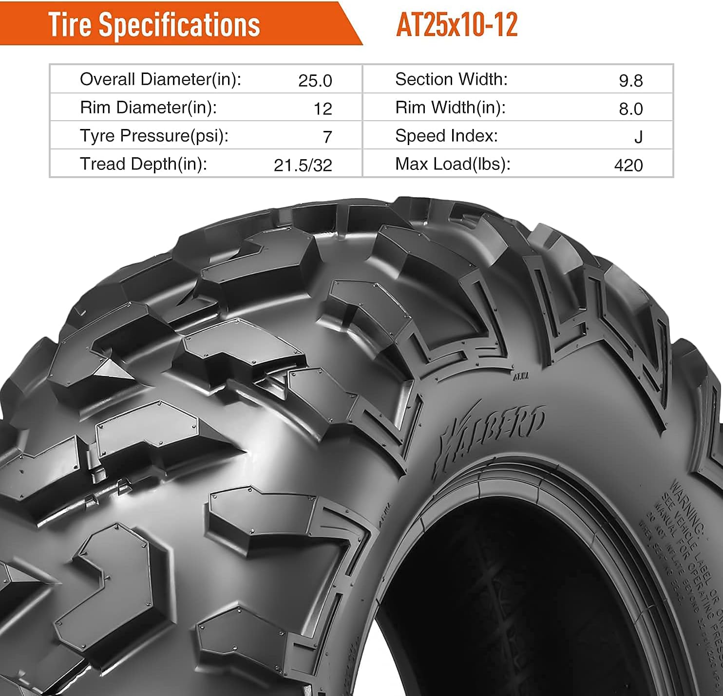 HALBERD ATV Tires, 26x9-12 & 26x11-12 6PR ATV Tires, 17mm All Terrain ATV UTV Off-Road Tires Compatible with Polaris ACE 500 Sportsman 330 450 Arctic Cat Alterra 400 Honda Pioneer 500 520(Set of 4)