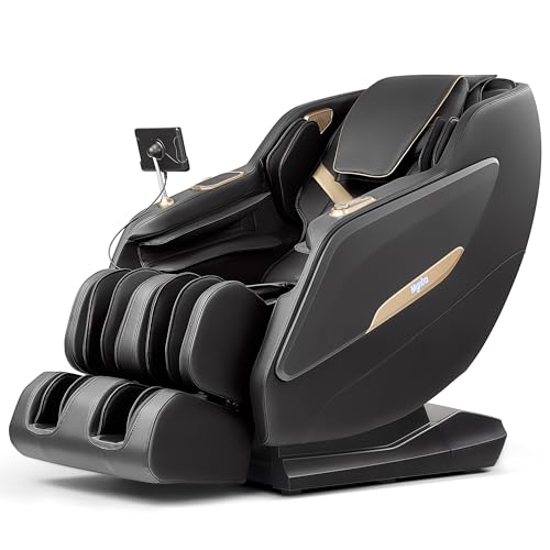 MYNTA 2025 Massage Chair Full Body, Zero Gravity SL Track Full Body Massage Recliner Chairs with Calf Heating, Thai Strectch, M1820 Brown