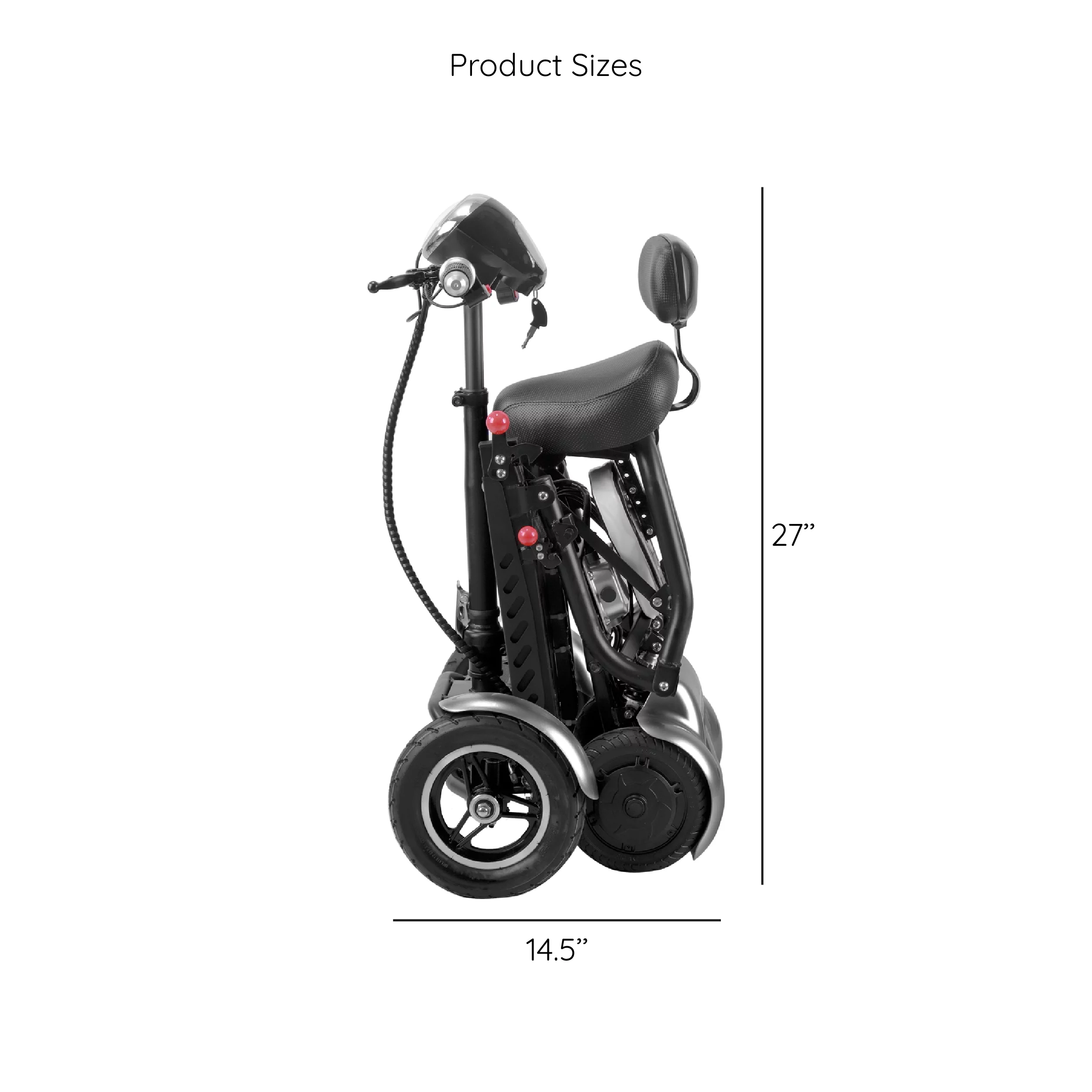 Bangeran Electric Mobility Scooter, 4 Wheel Foldable Portable, Up to 12 Miles - Blue